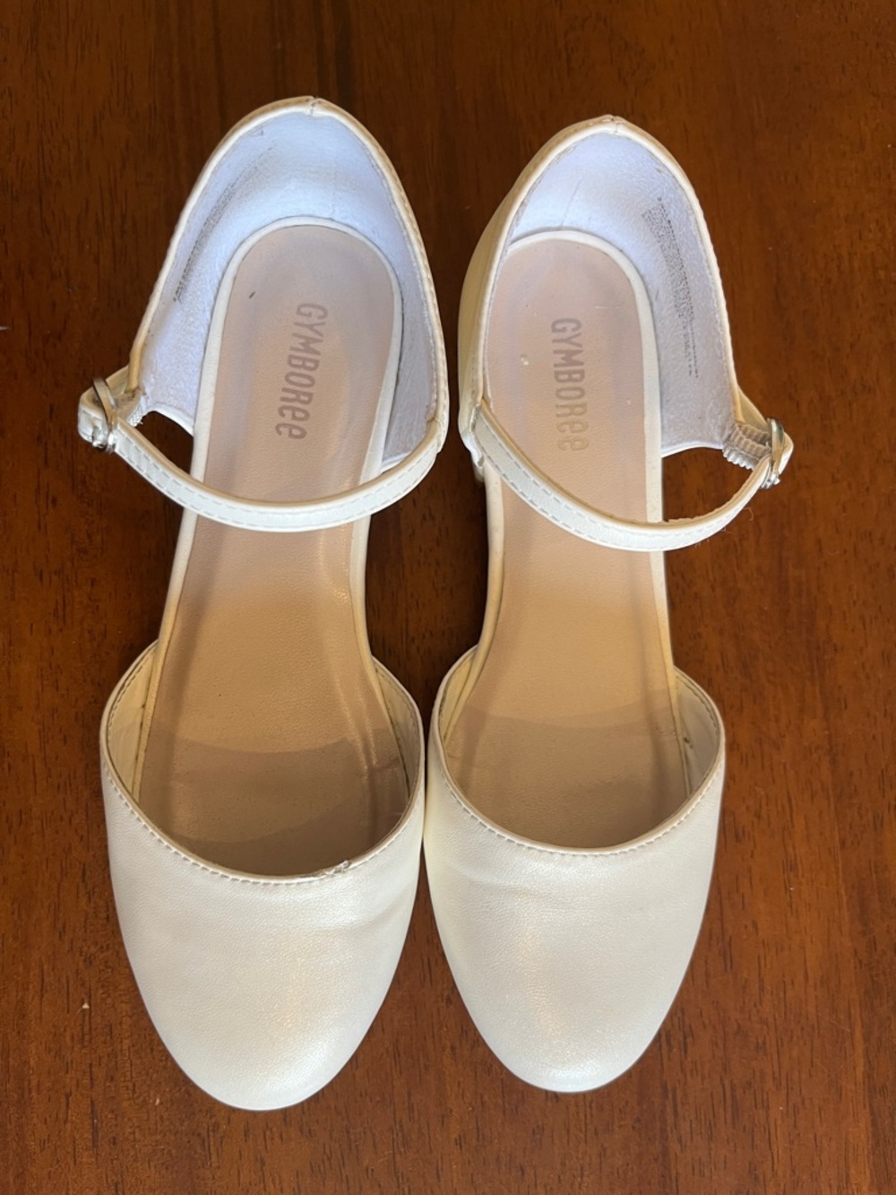 Gymboree Cream Ankle-Strap Mary Jane Flats